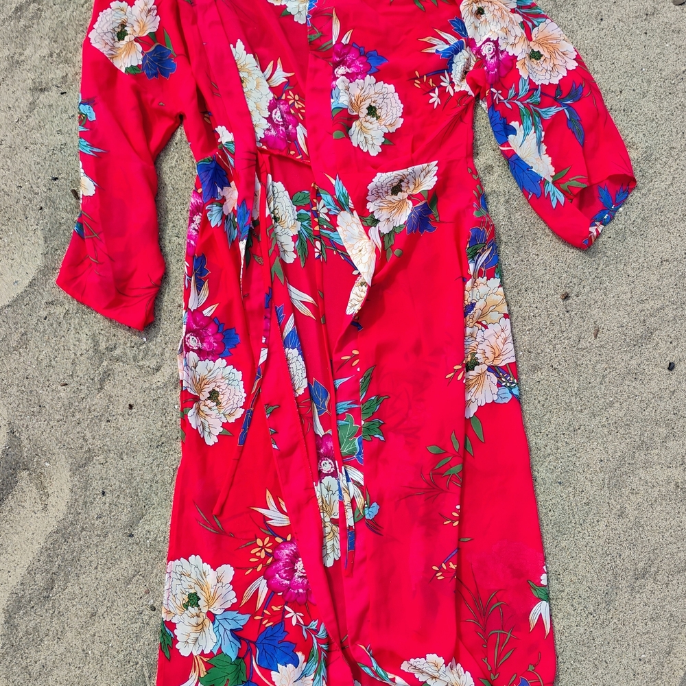 Floral Red Dress